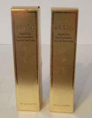 Lot of (2) Stila Hide & Chic Fluid Foundation - in shade Tan 1 - 1oz (30ml) NEW