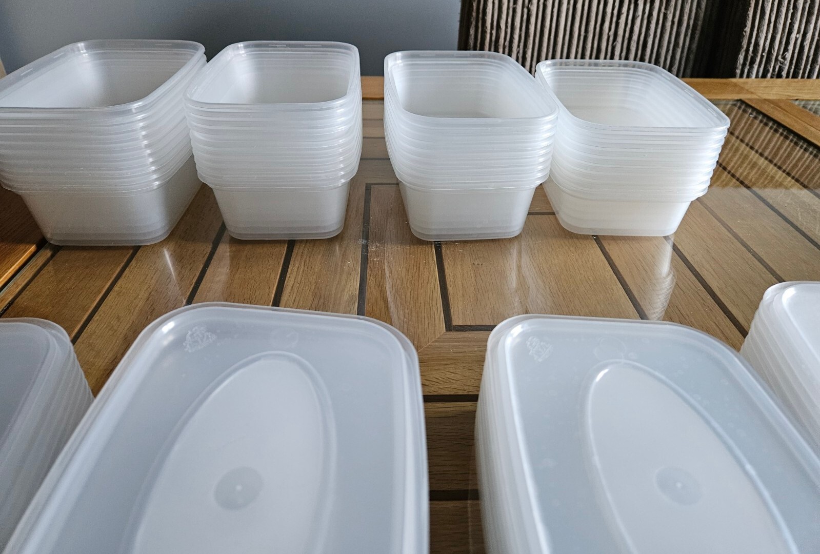 40 rectangular clear plastic containers & lids food craft storage