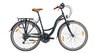 28 Zoll Luchs Feline Cityrad Hollandrad Citybike Trekkingrad Damen Fahrrad Black
