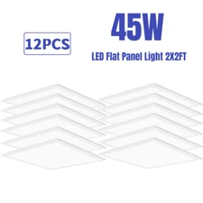 2X2FT LED Flat Panel 45W Dimmable Drop Ceiling Light 5800LM 24x24 Ceiling Lights