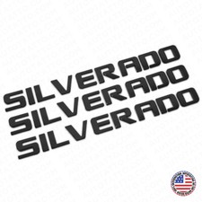 3x Chevy Silverado Fender Tailgate Logo Nameplates Letter 3d Emblem Gloss Black 3x Chevy Silverado Fender Tailgate Logo Nameplates Letter 3d Emblem Gloss Black