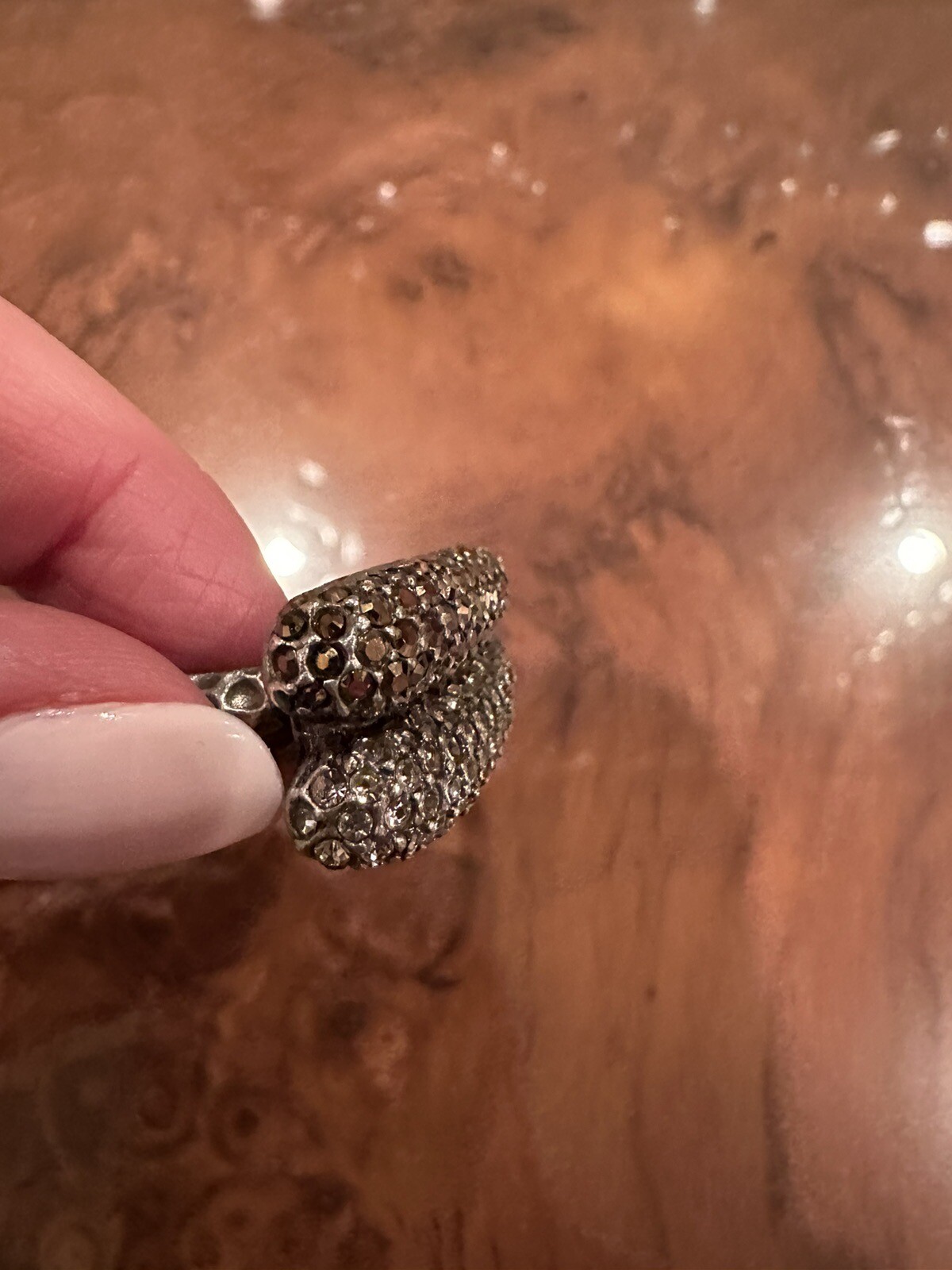 Double Claw Crystal Statement Cocktail Ring - image 13