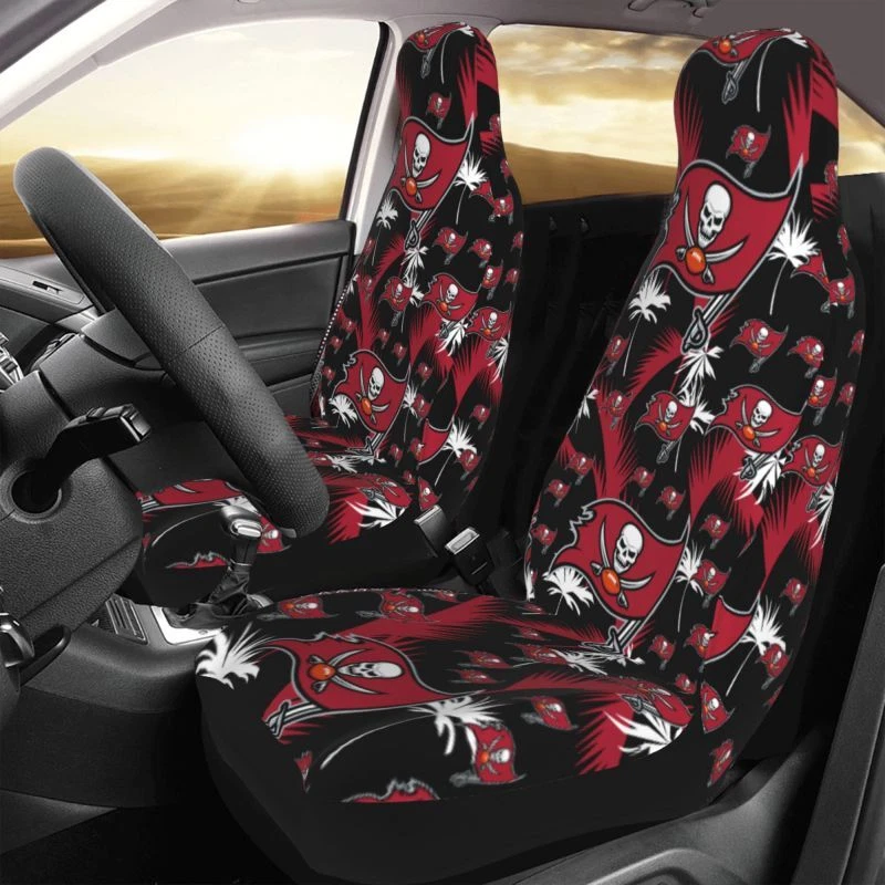 2pcs Tampa Bay Buccaneers Elastic Car Seat Covers Hawaii Printed Seat Cover Soft