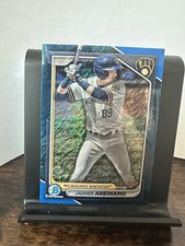2024 Bowman Chrome Jadher Areinamo Blue Shimmer /150 Milwaukee Brewers #BCP-2