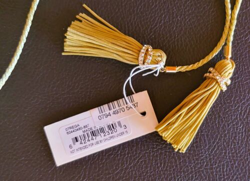 Marchesa Gold Swarovski Rope Flower Statement Necklace Lariat Adjustable NWT $98 - Picture 3 of 4