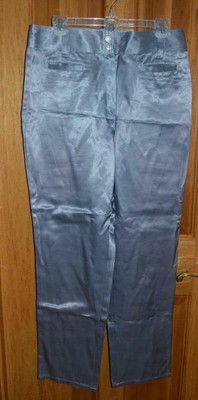 light blue satin pants