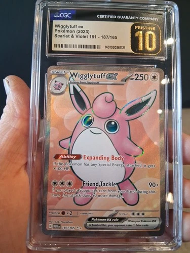 English Wigglytuff Ex Cgc 10 PRISTINE Scarlet And Violet 151 187/165 Holo Rare