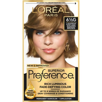 L'Oreal Superior Preference 6-1/2G Lightest Golden Brown Hair Color 1 Kit