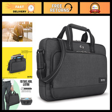 Slim Laptop Briefcase for Men Women, 15.6" Carrying Bag, Travel Work, Adjustab