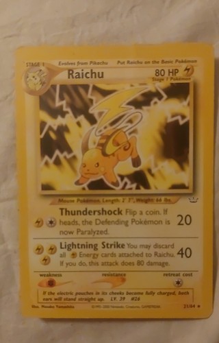 Raichu 21/64 Neo Revelation Regular