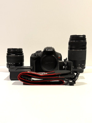 Canon EOS Rebel T7 Premium Kit  EF18-55mm Lens + EF 75-300mm Lens + Shoulder Bag