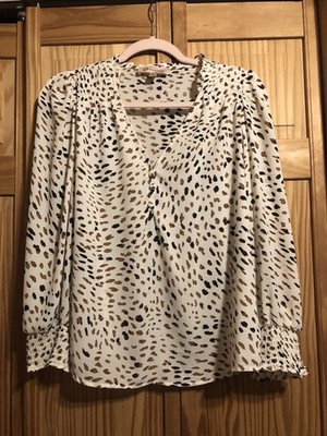 Philosophy Republic Clothing Woman s Cream,brown & Black Blouse Size M