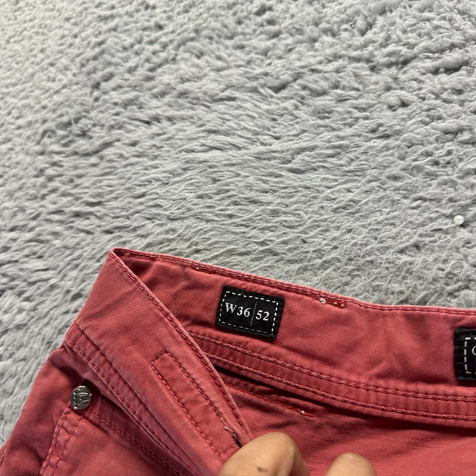 Pantalones de mezclilla Cesare Attolini para hombre 36x34 rojos algodón pierna recta ropa de trabajo elásticos Foto 4 de 4