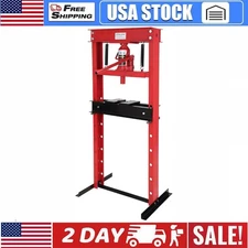 20 Ton Hydraulic Shop Press with Press Plates Adjustable Working Table Height