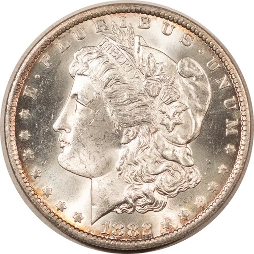 1882-CC $1 MORGAN DOLLAR - ATTRACTIVE, CHOICE, UNCIRCULATED! CARSON CITY!