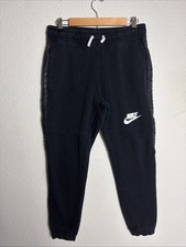 Nike Boys Medium Black Fleece Lined Ankle Joggers 30x28 Drawstring
