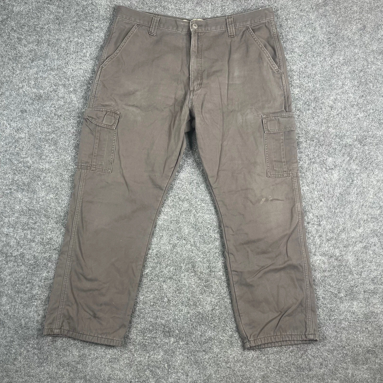 Wrangler Pants Mens Size 38x30 Brown Cargo Straight Leg Casual Workwear