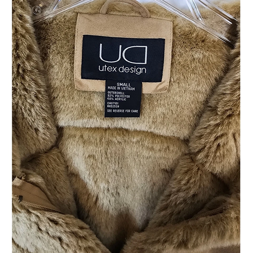 Abrigo UTEX Diseño Capucha Imitación Gamuza y Piel Borde Palanca Pequeño Mujer Largo Boho Nieve Foto 2 de 4