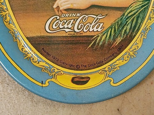 Lot of 3 Vtg. 1973 Coca Cola Girls Small Oval Mini Tin Tip Trays 1904, 06 & 17 - Picture 6 of 8