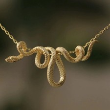 Punk Snake Necklace Gold Silver Serpent Pendant Choker Gothic Jewelry Gift