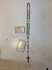"Cruz Rosario Nuestra Señora del Monte Carmelo de plata esterlina marcada de colección 20"" con cuentas"
