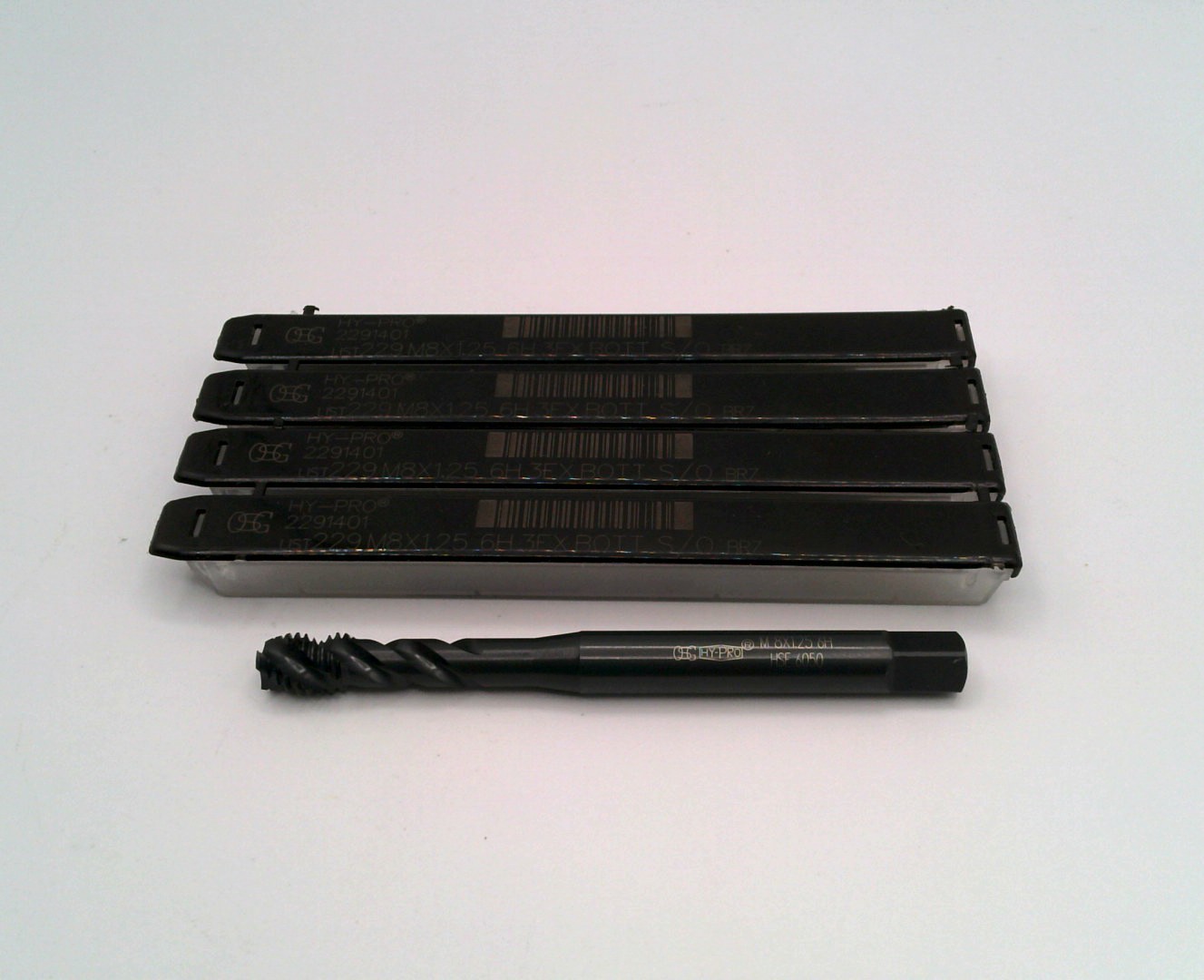 (4 pcs) New OSG 2291401 M8x1.25 6H 3FL Spiral Flute Bottoming Tap S/O