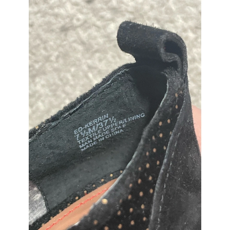 Nuevo sin caja Zapatos Ellen Degeneres ED para Mujer 7.5 Kerrin Lunares Oxford Negro Imitación Gamuza Foto 3 de 4