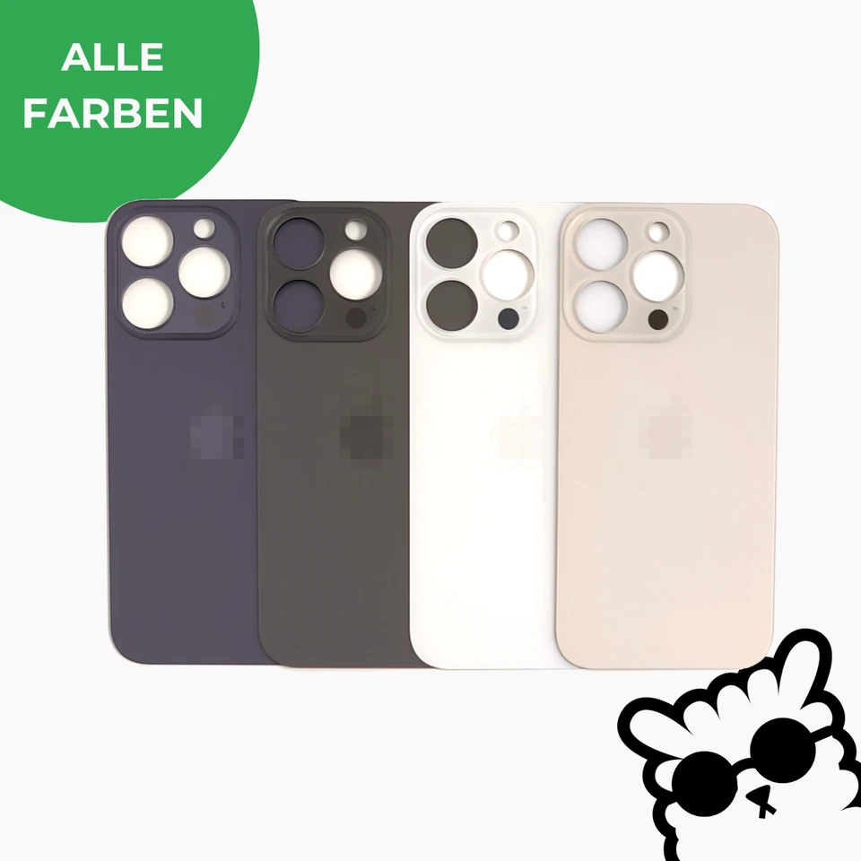 MARKENLOS iPhone 14 pro Backcover Akkudeckel Rückseite Glas Big Hole Großes Kameraloch
