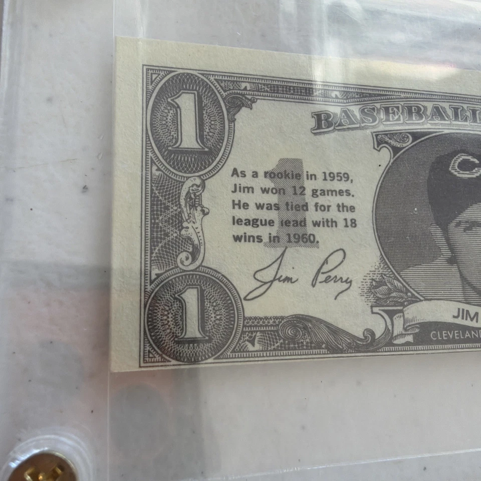 1962 Topps Bucks Jim Perry Cleveland Indians Foto 2 de 4