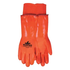 Mcr Safety 6714Ff Hi-Vis Cold Protection Gloves, Pvc Palm, Foam/Fleece Lining,