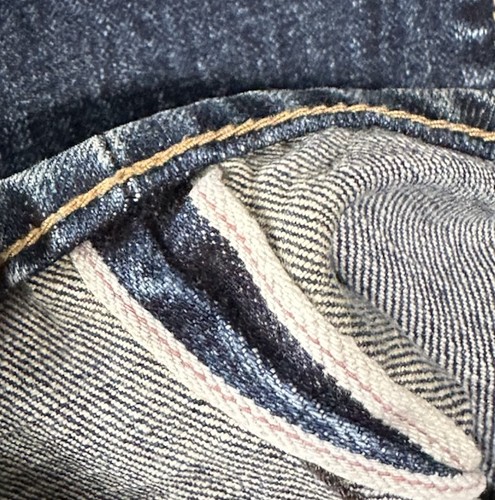 Polo Ralph Lauren Selvedge Jeans Mens 34X34 Redline Varick Slim 625 Blue 90s Y2K - Picture 6 of 17