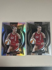 2-Card Lot Panini 2025 WNBA with Silver Prizm A'ja Wilson #56 NM or Better