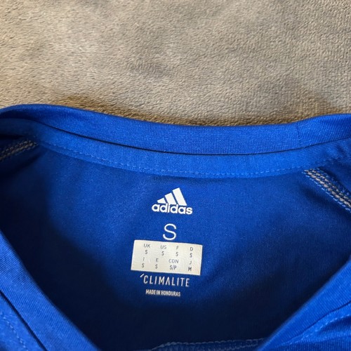 Adidas ClimaLite Long Sleeve Athletic T-Shirt Training Gym Blue Mens Small - Picture 2 of 8