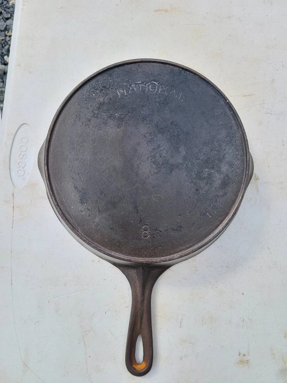 Wagner ware Cast Iron Skillet Early National Arc No. 8 With Heat Ring