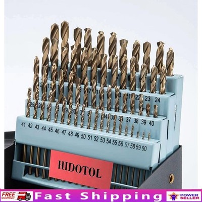 M35 High Speed Steel Drill Bit Set 135° Split Point Round Shank Tool Holder New