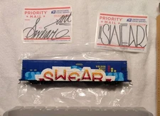 REAL HO SCALE GRAFFITI BY ARTIST "SWEAR" GOLDEN WEST FREIGHT SERVICE  EXACTRAIL