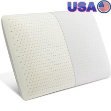 Natural Latex Pillow Ergonomic Support Breathable Ventilated Sleep Comfort New