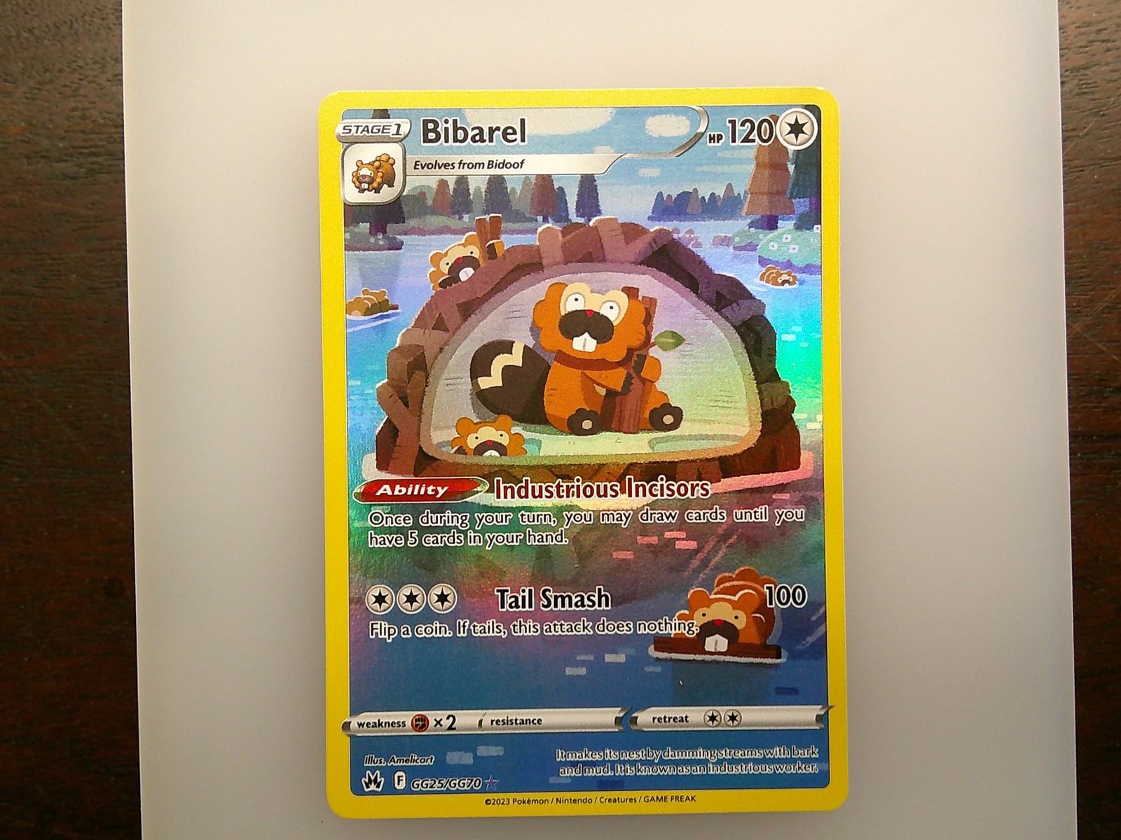 Bibarel GG25/GG70 Holo Crown Zenith Galarian Gallery Pokemon NM