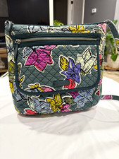 Vera Bradley Floral Multicolor Crossbody Zip Closure, Lined, Inner/Outer Pockets