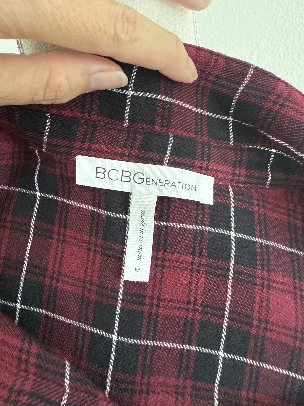 BCBGeneration Ruffled Plaid Button-down Shirt - P… - image 6