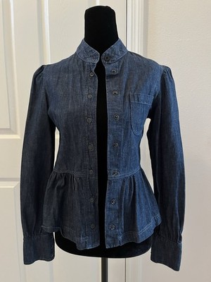 Vintage MIU MIU Denim Jacket with Buttons, Made In Italy, Size 38