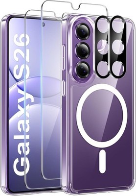 Klar Magnetisch Hülle + Displayglas für Samsung Galaxy S26 Kameraschutz Hartglas