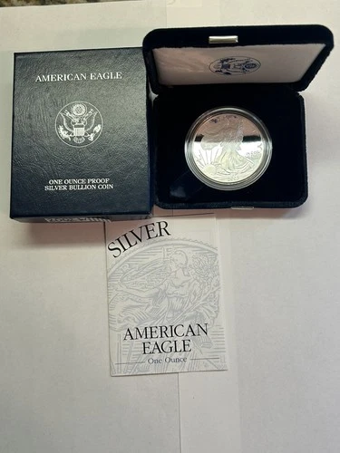 2002-W Proof American Silver Eagle-1 Oz. .999 Fine-Box & COA