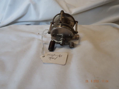 Antique 1900's A. Hedrxy Double Multiplying Fishing Reel w/ Wooden Handle-B558