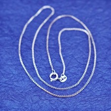 18  , 1mm, vintage Sterling silver necklace, 925 box chain