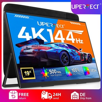 UPERFECT 144Hz Portable Monitor, 19.0'' 4K Freestanding Laptop Monitor IPS QLED A