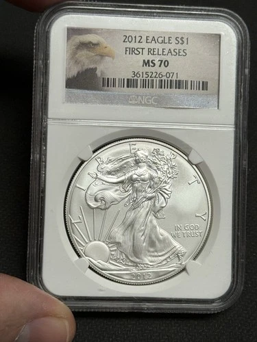 2012 NGC MS70 American Silver Eagle Dollar FIRST RELEASES, $1 U.S. .999 Coin ASE