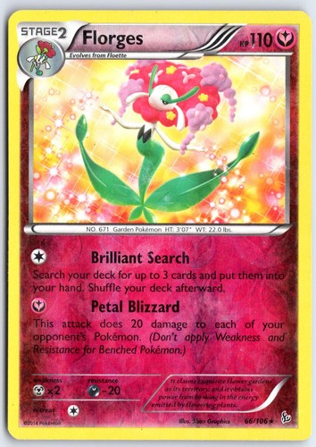 Florges 66/106 Flashfire Reverse Holo Pokemon LP 5ban Graphics