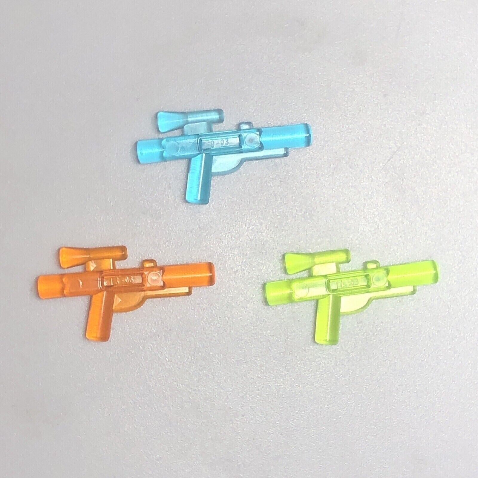 Lot of 3 Lego Prototype Trans Colors Star Wars Blasters Guns Weapons Error