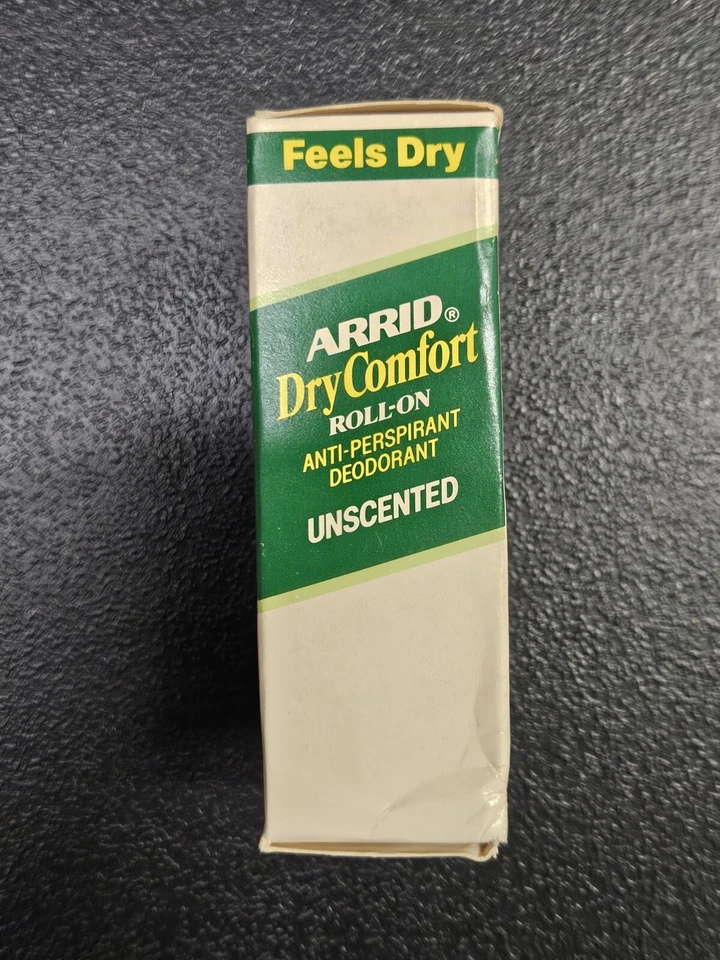 Desodorante antitranspirante Arrid Dry Comfort 1980 vintage enrollado 1,5 oz nuevo en stock Foto 3 de 3